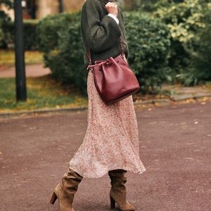 Sézane Maria blooming pink skirt